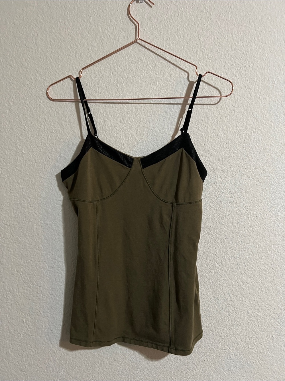Express Olive Camisole with Black Trim